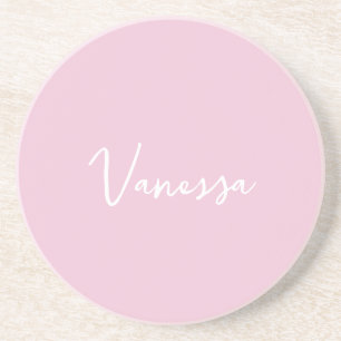 Porta-copos Champagne rosa personalizado script moderno