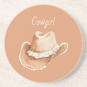Porta-copos Chapéu de Cowgirl de Renda Branco Creme