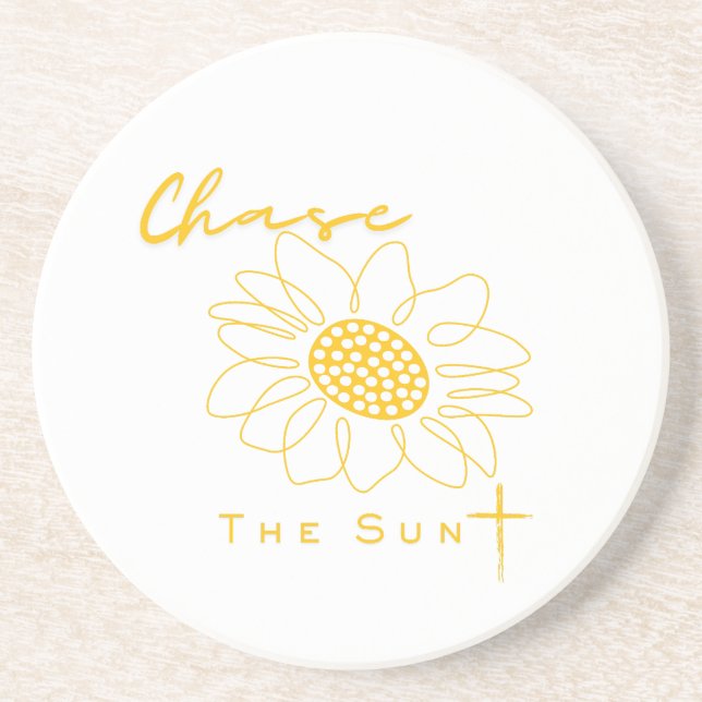 Porta-copos "Chase the Sun" Sunflower Stone Coaster (Frente)