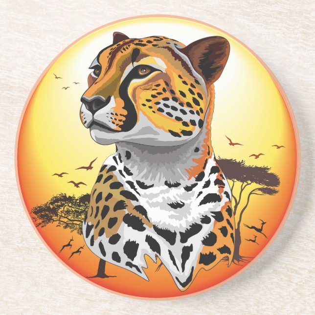 Porta-copos Cheetah African Feline Wild Animal (Frente)