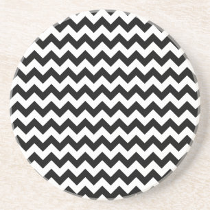 Porta-copos Chevron preto e branco