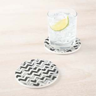 Porta-copos Chevron Vaca Preto e Branco