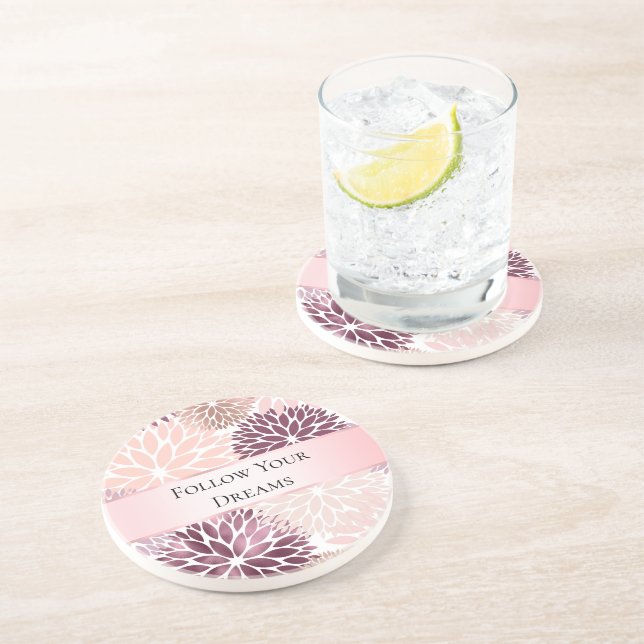 Porta-copos Chic Elegante Rosa Floral Chás de Noiva (Lateral)