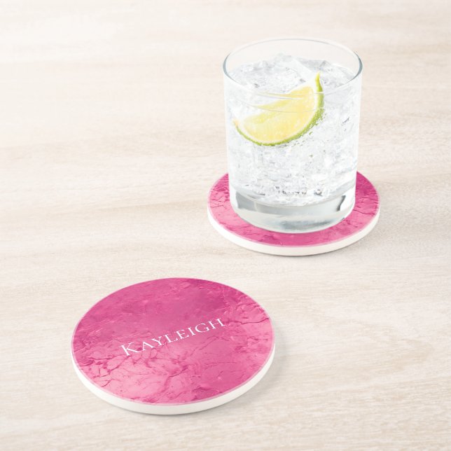 Porta-copos Chic Rosa Aniversário Glam Girly (Lateral)