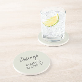 Porta-copos Chicago GPS Coordena Longitude Latitude