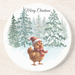 Porta-copos Christmas Chicken Sandstone Coaster