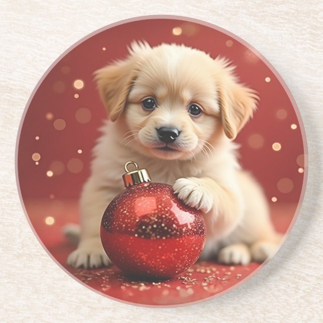 Porta-copos Christmas Puppy Coaster (Frente)