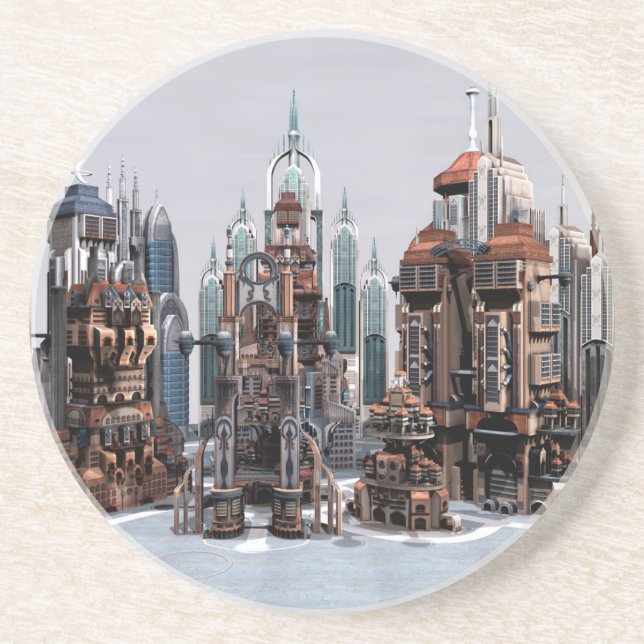 Porta-copos Cidade Futurística (Frente)