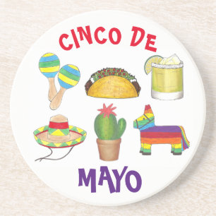 Porta-copos Cinco de Mayo Fiesta Pinata Taco Cactus Maracas