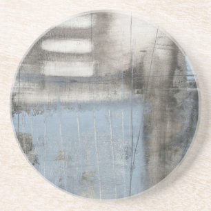 Porta-copos Cinza Abstrato e pintura azul