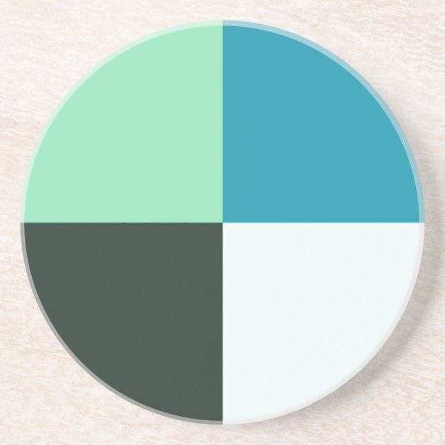 Porta-copos Cinza de carvão Ivory White Teal Green Aqua Blue (Frente)