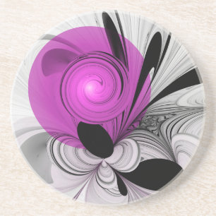 Porta-copos Cinza Negra abstrato com Fratura Magenta