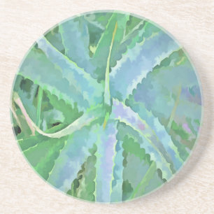 Porta-copos Cinza Verde Aloe Abstrato