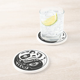 Porta-copos Círculo De Águia Branca E Negra De Haida Thunderbi