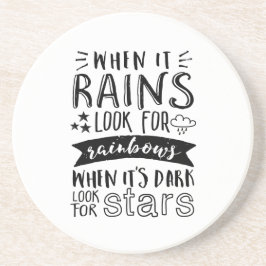 Porta-copos Citação Inspiradora Procura Estrela e Arco-Íris