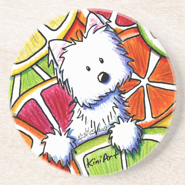 Porta copos Citrus Westie (Frente)