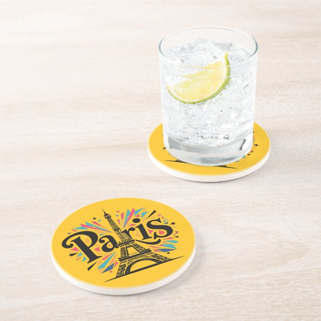 Porta-copos City of Lights: Bold Paris Typography Art (Lateral)