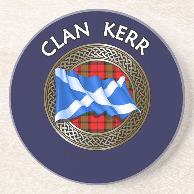 Porta-copos Clan Baird Tartan Knot & Flag (Frente)