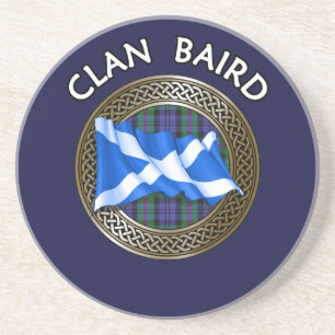 Porta-copos Clan Baird Tartan Knot & Flag