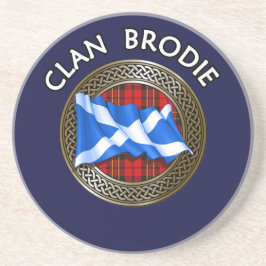 Porta-copos Clan Brodie Tartan Knot & Flag