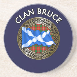 Porta-copos Clan Bruce Tartan Knot & Flag