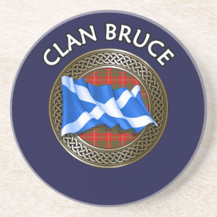 Porta-copos Clan Bruce Tartan Knot & Flag