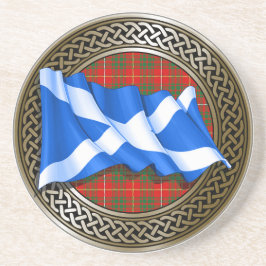 Porta-copos Clan Bruce Tartan Knot & Flag