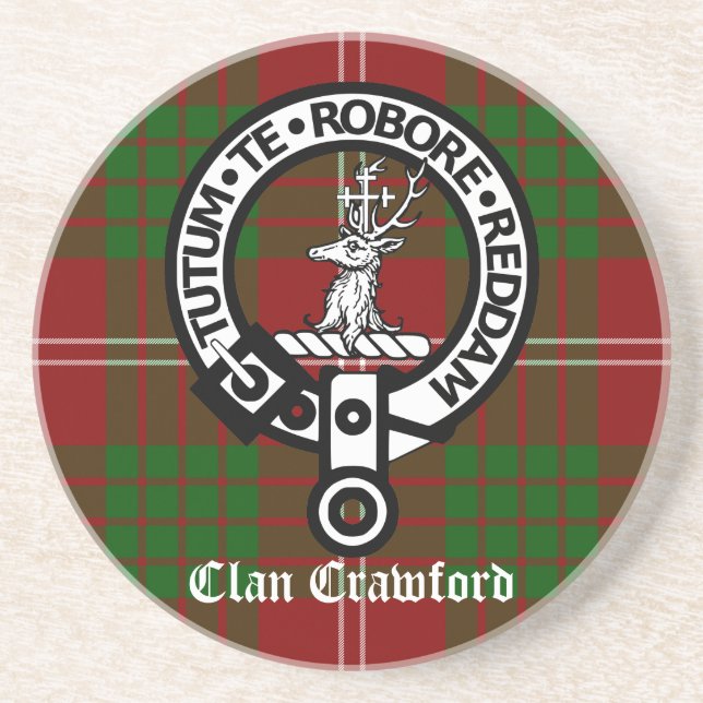 Porta-copos Clan Crawford Crest Tartan (Frente)