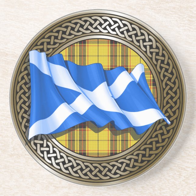 Porta-copos Clan MacLeod Tartan Knot & Flag (Frente)