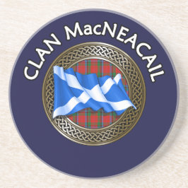 Porta-copos Clan MacNeacail Tartan Knot & Flag