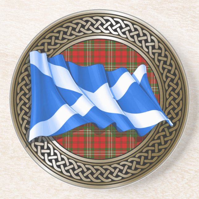 Porta-copos Clan Scott Tartan Knot & Flag (Frente)