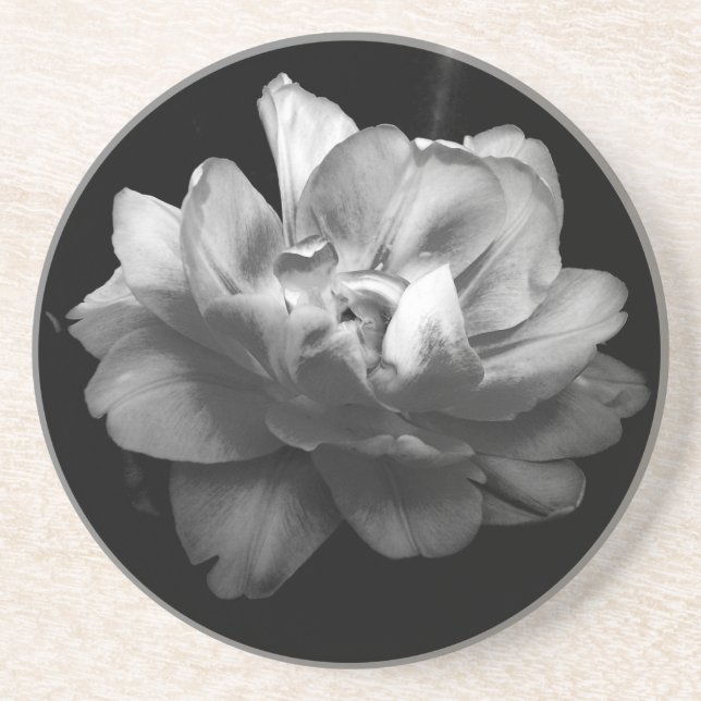 Porta copos Classic Black and White Flower II (Frente)