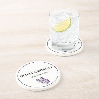 Porta-copos Classic Elegant Script Wedding Rehearsal Sandstone