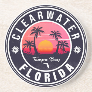 Porta-copos Clearwater Beach Florida Retro Sunset Souvenirs