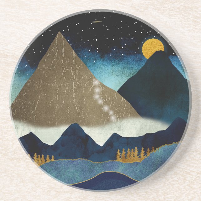 Porta-copos Climas de montanha do ouro (Frente)