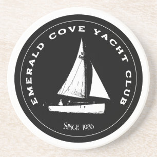 Porta-copos Clube de iate personalizado. Barco à vela personal