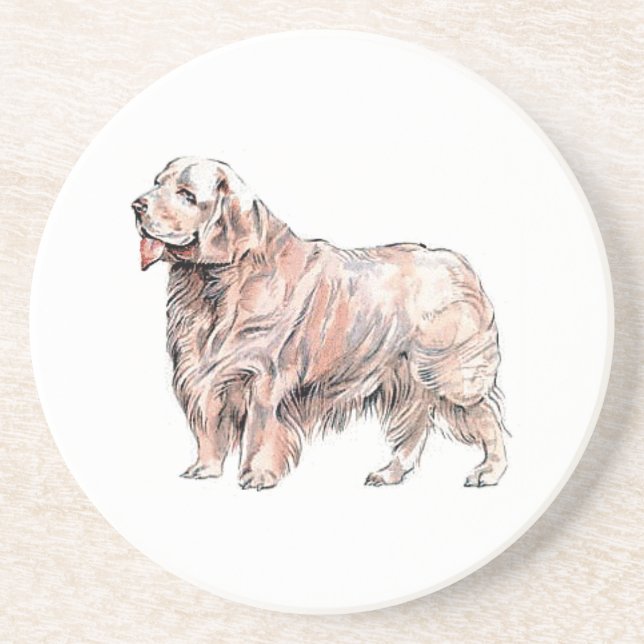 Porta copos Clumber Spaniel Sandstone (Frente)