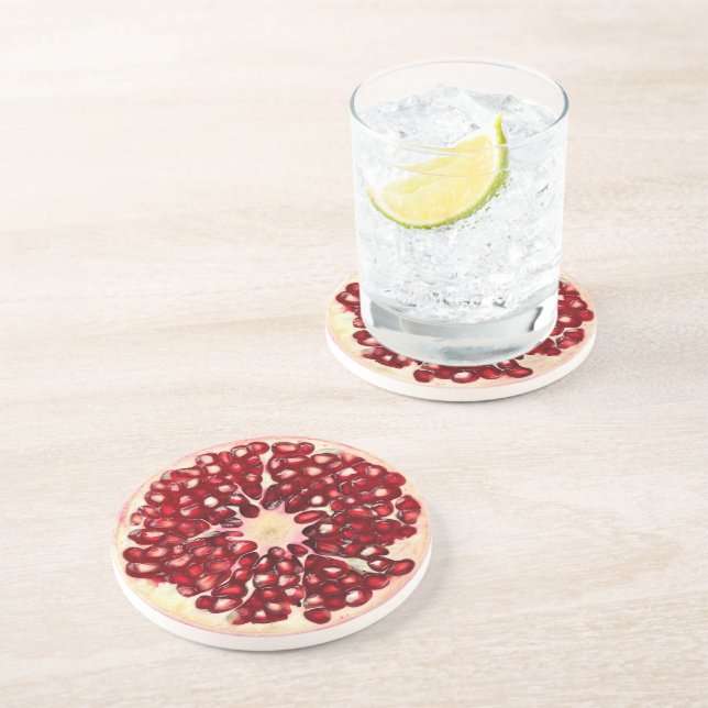 Porta-copos Coaster de bebidas de pedra de pomegranato ultra-r (Lateral)