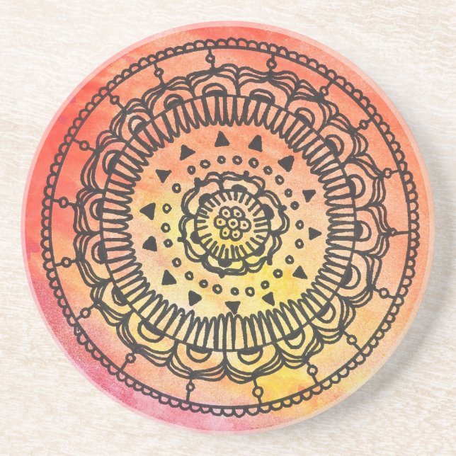 Porta-copos Coaster. morno da mandala de Sun (Frente)
