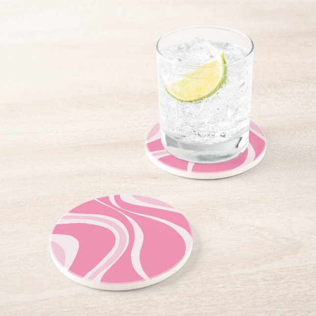 Porta-copos Coaster Ondas Rosa (Lateral)