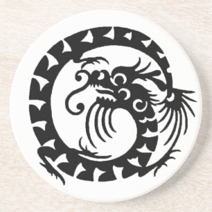 Porta-copos COBRA DRAGON, preto e branco