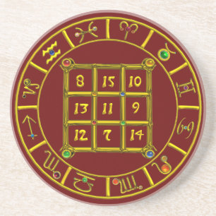 Porta-copos CÓDIGO ASTRAL,Gráfico de Astrologia Zodiac SQUAR