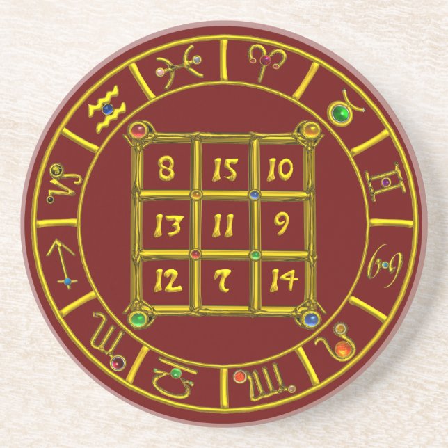 Porta-copos CÓDIGO ASTRAL,MAGIC SQUARE 33 Gráfico de Astrologi (Frente)