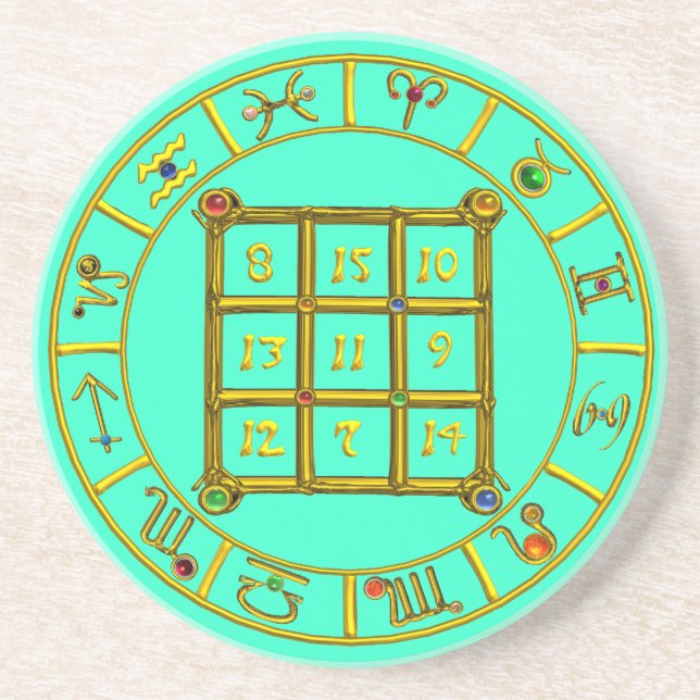 Porta-copos CÓDIGO ASTRAL,MAGIC SQUARE 33 Gráfico de Astrologi (Frente)