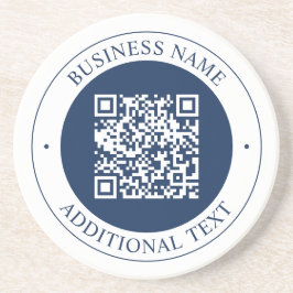 Porta-copos Código QR & Texto personalizáveis | Azul Marinho E