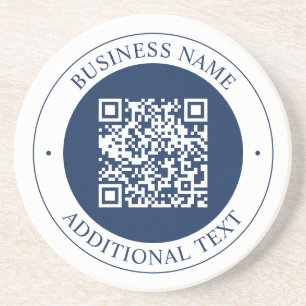 Porta-copos Código QR & Texto personalizáveis Azul Marinho E