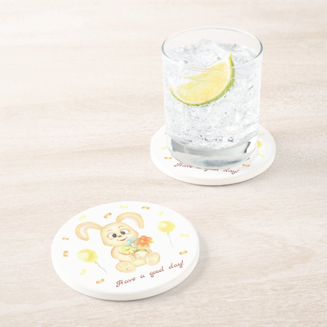 Porta-copos Coelhinho bonito para um bom humor (Lateral)