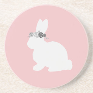 Porta-copos Coelhinho com Páscoa de pintura de flores