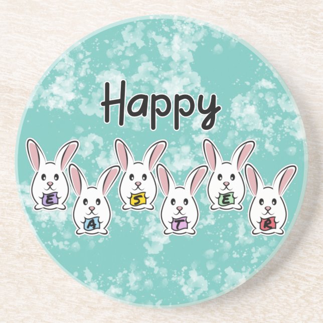 Porta-copos Coelhos de Páscoa em Forma de Ovo (Frente)