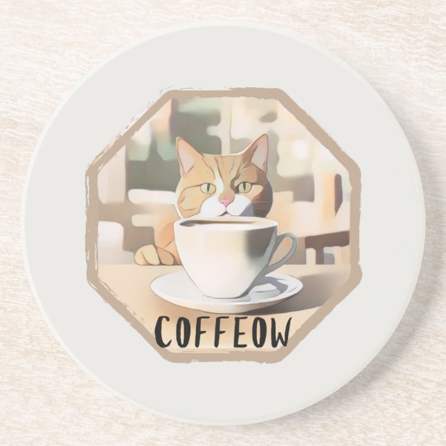 Porta-copos Coffeow Ocupado Gato Bonito (Frente)